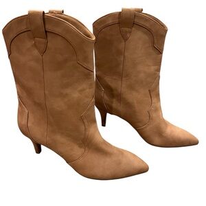 DV Dolce‎ Vita Andres Tan Faux Leather Heeled Western Booties Size 9.5